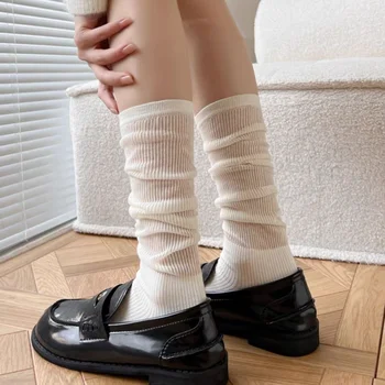 1 Páry Letných Nové Žien Teľa Ponožky Tenký Štýl vydlabaných Lolita JK Organza Veľké Čipky Rovno Princezná Pančuchy