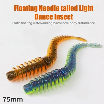 10 Ks plávajúce svetlo tanec bug so soľou a rybka chuť 7,5 cm cestnej sub mäkké návnady čiernej jamy biomimetic mäkké návnady TPE