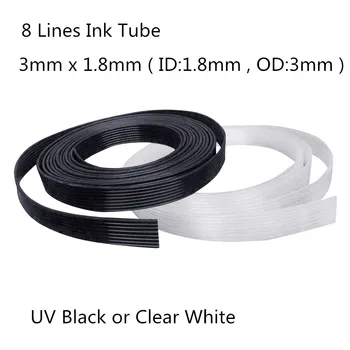 10 m 3 mm*1.8 mm UV atrament trubice 8 riadkov spôsoby pre Epson DX4 DX5 DX7 hlavu rúry/Mimaki Mutoh Xuli Galaxy tlačiareň atrament hadice UV