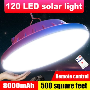 120LED Silný Nabíjateľná Kempingové Svietidlo Prenosné Stan Svetlo Camping Slnečné Svetlo 8000mAh Silné Svetlo Pracovných Visí Lampa