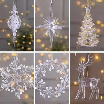 15 cm Vianočná vločka kus Vianočný strom dekorácie 3D snowflake prívesok crystal prívesok Vianočné dekorácie