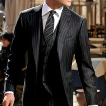 2023 taliansky Dizajn Čierne Pruhy Mužov je 3-Dielny Oblek: Ideálne pre Svadby, Obchodné a Formálne Strany