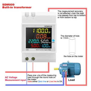 45Hz-65Hz Digitálne Din lištu energie Energie Meter Wattmeter AC 40-300V 100A Voltmeter Ammeter Monitor