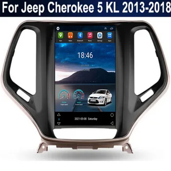 5 G LTE Android Pre 12 Jeep Cherokee 5 KL roky 2013-2018 Tesla Typ Multimediálne Stereo Auto DVD Prehrávač, Navigácia GPS, Rádio