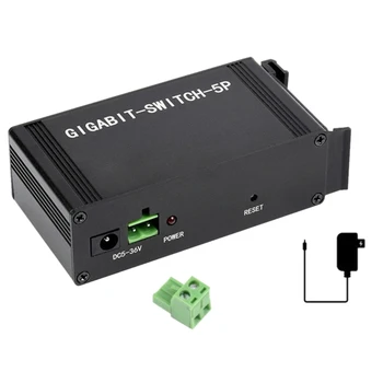 5Port Gigabit Ethernet Switch 1000Mbps Priemyselné-Stupeň Ethernet Switch Viac, Ochranné Obvody a Vodič Bez NÁS Plug