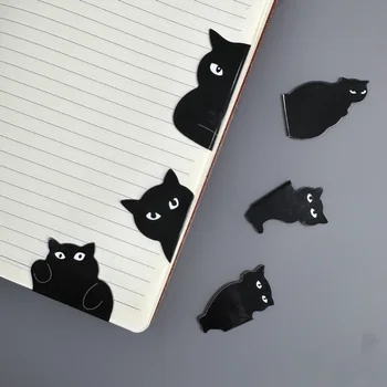 6/7pcs Black Cat Záložku Knihy Roztomilý Kreslený Magnetické Stránke Klipy Knihy Značku Jedinečné Čítanie Darček pre Čítanie Milenca