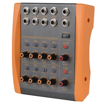 8-Channel Mixing Console Ultra Low Noise 8 Kanálov Line Stereo Mixer Mono/Stereo Prepínanie Kompaktný Digitálny Audio Mixer