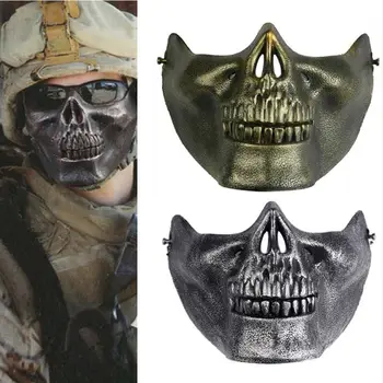 Airsoft Maska Halloween Lebky Mascara Strany Strašidelné Masky Maškaráda Cosplay Horor Maske Polovicu Tváre Úst Masque Armáda Hry Maska