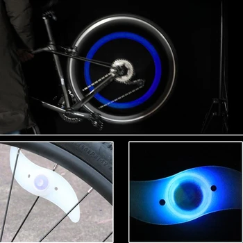 Bicykel Bezpečnostné Výstražné Svetlo Jednoduchá Inštalácia Bicykel Hovoril Svetlo 3 Režim LED Neon Nepremokavé Cyklistické Doplnky s akumulátorom