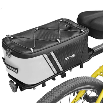 Bicykel Trunk Bag 7L Bicykel Zadné Vrecko Nepremokavé PU MTB Cyklistické tašky Mountian Bicykli Bag Rack so Vodotesný Kryt Dážď
