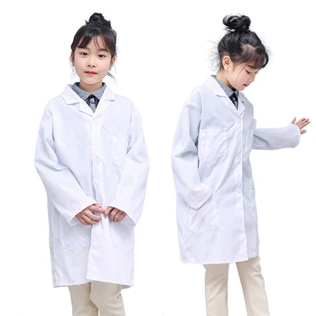 Deti Lekár Cosplay laboratórny Plášť Lekár Úlohu Hrať jemný Biely Lab Coat pre Fáze Výkonu Cosplay