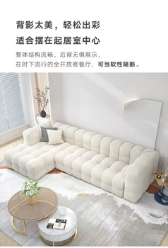 Francúzsky vata handričkou umenie malých obývacia izba gauč Nordic krém style designer baránok cashmere dvojité tri osoby, gauč