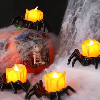 Halloween Spider LED sviečkach Tekvica Lampa pre Halloween Party Domáce Dekorácie, Ozdoby Vonkajšie Strašidelný Dom Hrôzy Rekvizity