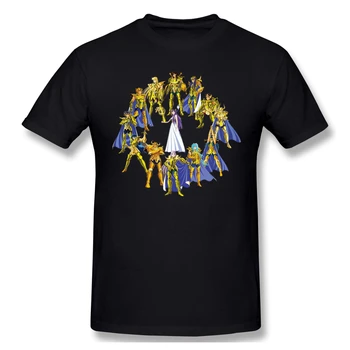 JHPKJGold Svätých Seiya a Athena Čistý Tees Harajuku Tričko Mužov Rytieri Zverokruhu T-Shirts
