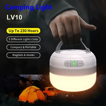LV10 Camping Baterka USB Nabíjateľné Kempingové Svietidlo 5 Farieb Lampa Stan Núdzové Prenosné Vonkajšie Svetlá Pre Domáce Zariadenie