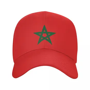 Maroko Vlajka šiltovku UnisexAdult Marocký Hrdý Vlasteneckej Nastaviteľné Otec Klobúk pre Mužov, Ženy Vonkajšie Slnko Klobúky