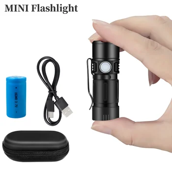 Mini Baterka LED Nabíjateľná Baterka USB Nabíjateľné Baterky 5 Osvetlenia Režim Camping Lampa