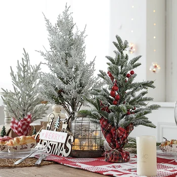 Mini Vianočný stromček, ktorý simuluje malé ihličia sneh strom Vianočné scény, dekorácie kusov shop dekorácie dodávky