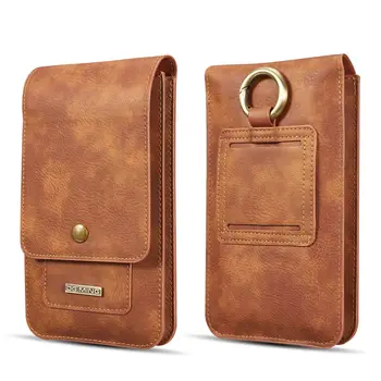 Mobilný telefón peňaženky, kožené puzdro Karty, peňaženku, mobilný telefón taška vonkajší pás taška taška na zavesenie