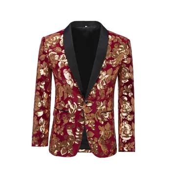 Mužov, Svadobné Sako Burgundsko Vyšívané Sako Červené Víno, Luxusné Značky Fáze Oblečenie Tuxedo