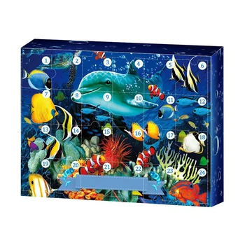 Ocean World Adventný Kalendár Darčeky Box Dovolenku Vianočné Prekvapenie Darčekové Krabice Non-Jedovaté Hračka Pre Deti, Chlapci Dievčatá Ocean World