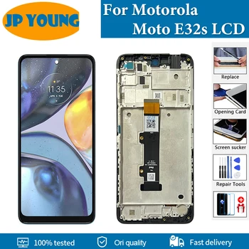Originálne LCD Pre Motorola Moto E32s LCD Displej Dotykový Displej Digiziter Montáž Na Moto E32s LCD Displej S Rámom Náhradné
