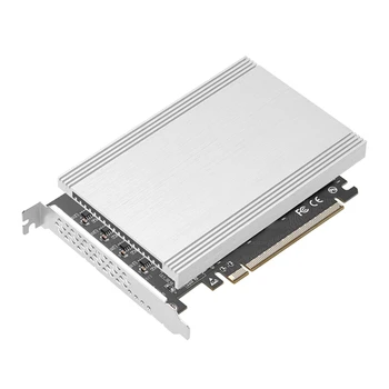 PCIe 4.0 x16 na 4Port .2 NVMe Adaptér Rozširujúca Karta Stúpačky 256G pre 2230 2242 2260 2280 NVME SSD Nájazdy-Schopnosť