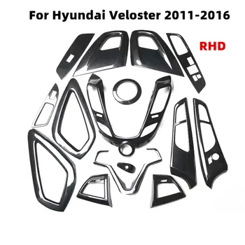Pre Hyundai Veloster 2011-2021 Príslušenstvo Uhlíkových Vlákien Textúra Auto Dekorácie Interiéru Radenie Gombík Dvere, Rukoväť, ABS Nálepky