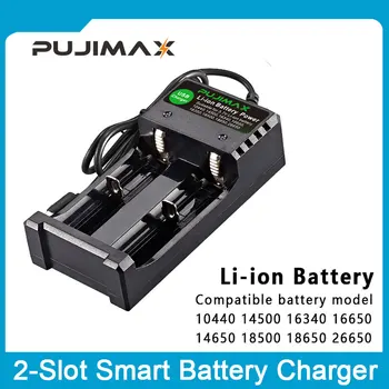 PUJIMAX 2-Slot USB Nabíjačka pre Lítium Batéria Univerzálne Dobíjacie Batérie, Rýchle Nabitie Adaptér na Nabíjanie Batérie Nástroje