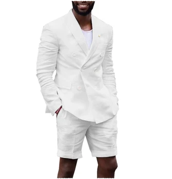 Pánske Oblek je Sako 2023 Pevné Dvojité Breasted Podnikania Na Svadbu Šatkou Klope Slim Fit Najlepší Muž Vesta Pre Groomsmen