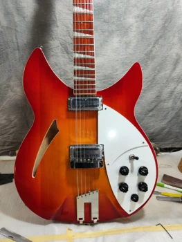 Pôvodné priame 12-string elektrická gitara 360 elektrická gitara, napoly prázdny jadro, červenej farby, špeciálne ceny. Doprava zadarmo