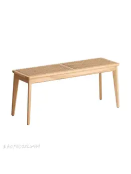 Ratanový posteľ konci stolice jedálenský stôl lavica všetky masívneho dreva dlhé lavice wabi-sabi vietor jednoduchý domov dvere zmena obuvi stolice lavičke