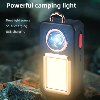 Solárna Baterka Stan Svetlo USB Rechargable LED COB Práce Lampa 2 Svetelných Režimoch Vonkajšie Pochodeň pre Rybárske potreby na Kempovanie