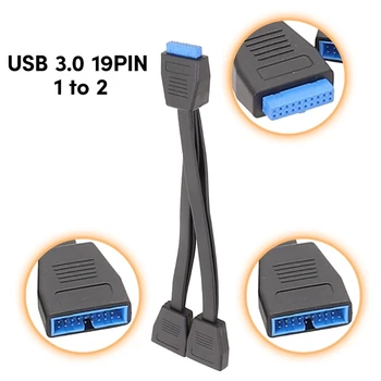 Spoľahlivé 19Pin USB Hlavičky USB3.0 1 2 Splitter Interné USB Predlžovací Kábel na základnej Doske Počítača 200 mm Jednoduchá Inštalácia