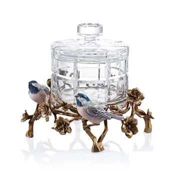 Svadobné crystal clear candy box krištáľové sklo cukru v miske európsky štýl svetlo luxusné candy pohár priehľadný box šperky