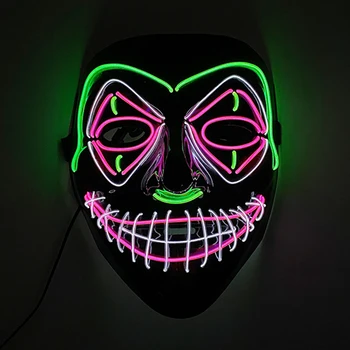 Svetelný Žiariace Horor Klaun Masky Na Halloween Party LED Svetlo, Až Vtipné Masky Neon Zamaskovať Maska, Kostým, Rekvizity