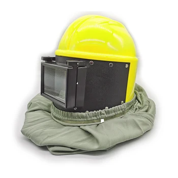 TS-01B Nové sandblasting ochrannú prilbu spray paint maska double-layer objektív ABS ploché sklo sprej prácu maska
