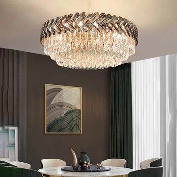 Veľké crysal luster pre villa obývacia izba luxusné zavesenie svetla, moderný dekor, spálne, kuchyne strop lesk svietidlo