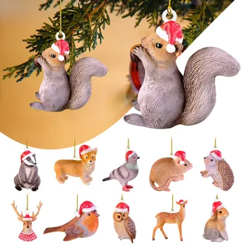 Vianočné Akryl Zvierat Prívesok Vianočný Strom Vianočný Strom Ornament Závesné Dekorácie Pre Domov 2023 Nový Rok Navidad Noel Natal