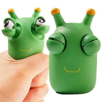 Vtipné Oko Odprýskávání Červ Hračka Zelené Oko Caterpillar Rozmliaždeniu Buľvy Praskla Squeeze Dospelých, Deti Strany Darčeky Odbúranie Stresu Fidget Hračka