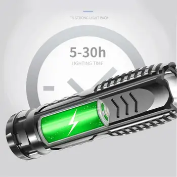 Výkonné LED Baterka USB Nabíjateľné Silné Svetlo, zábleskové Svetlo Nepremokavé Zoom Vonkajšie Rybolovu, Poľovníctvo Multi-funkcia Baterky