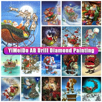YiMeido Zips, Taška AB Diamond Maľovanie na Vianoce Nový Príchod 5D DIY Diamond Výšivky Mozaiky Santa Claus Cartoon Prázdninový Darček