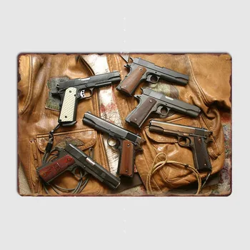 Zbraň Zbraň Vojenské Pištole Kovové Podpísať Plagát, Garáž, Obývacia Izba Kino Obývacia Vlastné Tin Vintage Domova